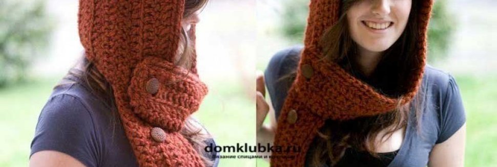 Вязание Шарфа-Капюшона Спицами